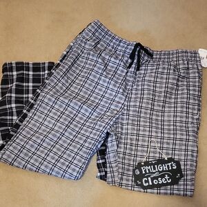 Nautica Black and White Checkered Lounge Pants Set of 2 New XL